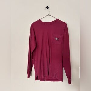PINK Victoria's Secret Maroon Long Sleeve Tee